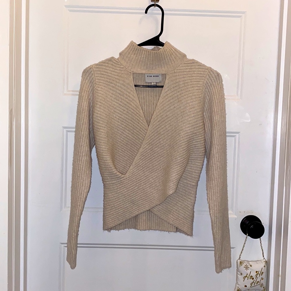 Criss cross cut out sweater NWOT